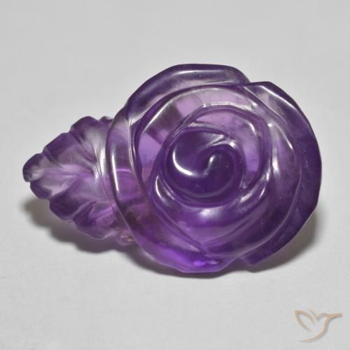 12.57ct Natural Medium-Light Violet Amethyst, Flower Cut, Translucent