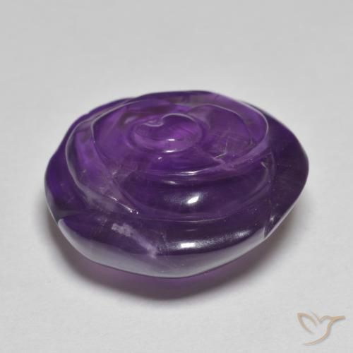 Amethyst Gemstone in 18.4 x 17.8 mm Size for Sale, Amethyst Stone in Deep Violet Color