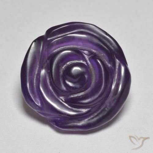 11.91ct Natural Dark Violet Amethyst, Flower Cut, Translucent
