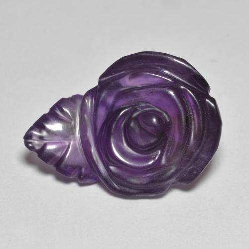 Violet foncé Améthyste gemme - 9.5ct Rose gravée (ID: 595049)