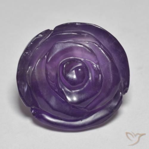 16.93ct Natural Dark Violet Amethyst, Flower Cut, Translucent