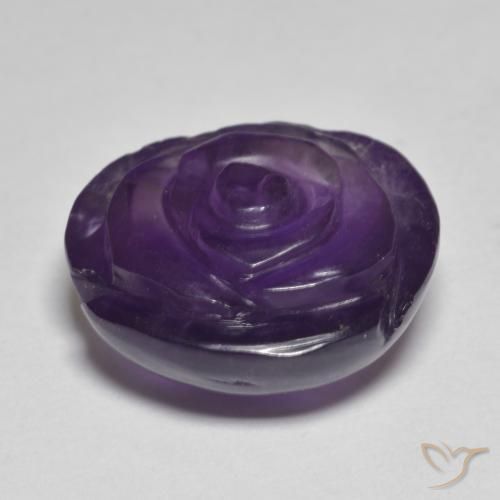 Amethyst Gemstone in 17.3 x 16.5 mm Size for Sale, Amethyst Stone in Dark Violet Color