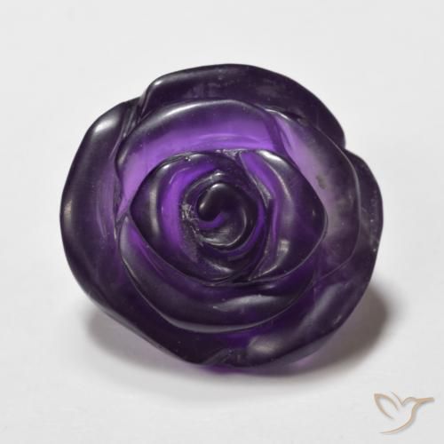 15.37ct Natural Deep Violet Amethyst, Flower Cut, Translucent