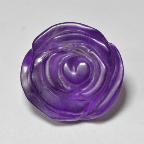 Medium Violet Amethyst Gem - 12.8ct Carved Rose (ID: 595150)