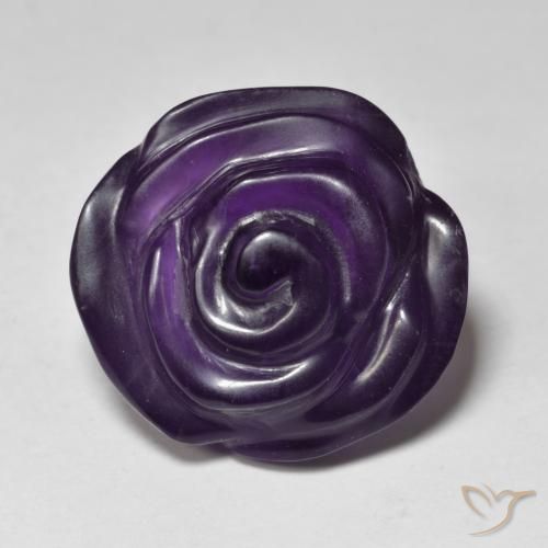 15.76ct Natural Medium Violet Amethyst, Flower Cut, Translucent