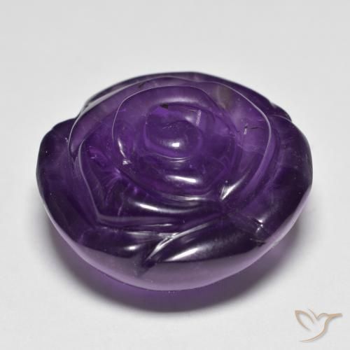Amethyst Gemstone in 19.7 x 19.5 mm Size for Sale, Amethyst Stone in Dark Violet Color