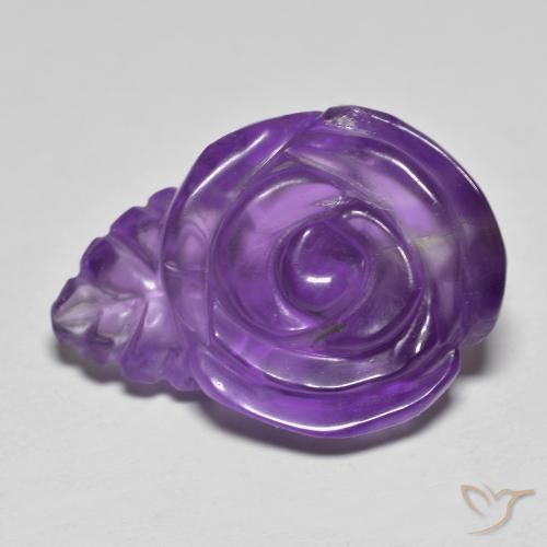 15.32ct Natural Medium Violet Amethyst, Flower Cut, Translucent