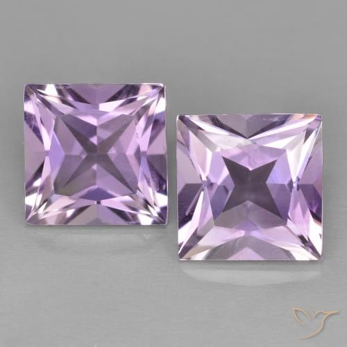 Light Violet Amethyst Gem - 2.2ct Princess-Cut (ID: 598447)