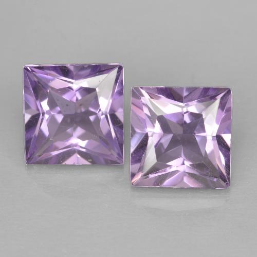 Light Violet Amethyst Gem - 1ct Princess-Cut (ID: 598454)