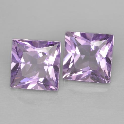 2.05 ctw Violet Amethyst Stones, Natural Amethyst in Princess-Cut Shape for Sale