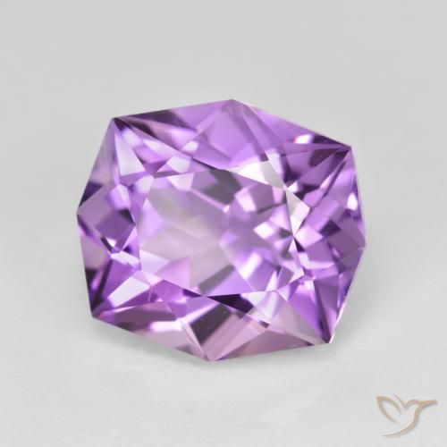 5.33 ct Violet Amethyst Stone, Natural Amethyst in Fancy Cut Shape for Sale