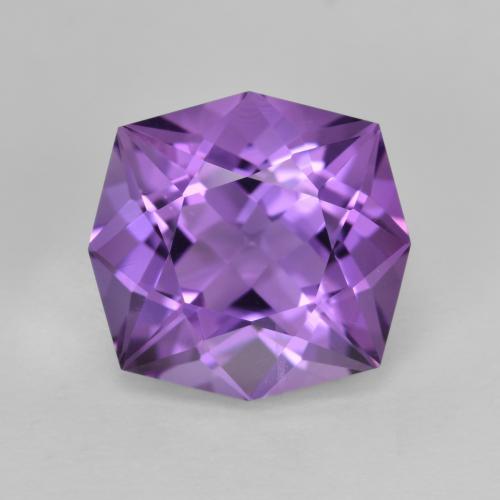 Améthyste Violet Fantaisie 10,8x10,3 mm du Brésil, poids de 4,21 ct, pierre gemme naturelle Non traité de pureté vvs-vs, 1 pièce d'améthyste fancy cut, couleur : Violet vif, dureté de Mohs de 7 convient aux bijoux de tous les jours, pierre de sagesse, Débloque le chakra de la couronne, Photo A