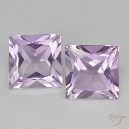 3.69 ct Princess Cut Amethyst, 8 x 7.9 mm From Brazil, Photo A