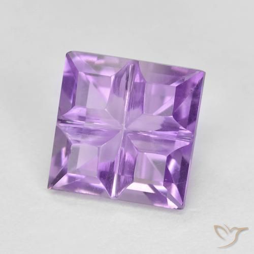 1.54 ct Violet Amethyst Stone, Natural Amethyst in Square Mixed-Cut Shape for Sale