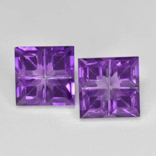 Medium-Dark Violet Amethyst Gem - 1.7ct Square Mixed-Cut (ID: 604542)