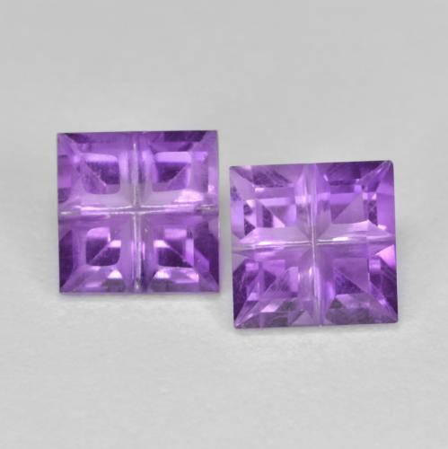 Intense Violet Amethyst Gem - 0.6ct Square Mixed-Cut (ID: 604543)