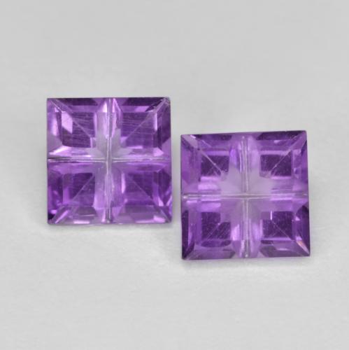 Vivid Violet Amethyst Gem - 0.6ct Square Mixed-Cut (ID: 604544)