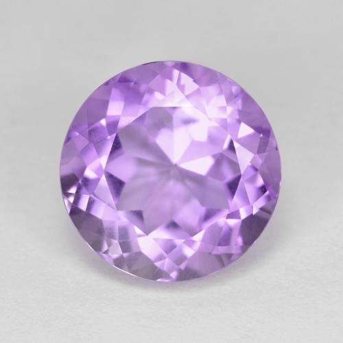 Bright Pinkish Violet Аметист Камень - 6.3ct Круглая Фасетная Огранка (ID: 605455)