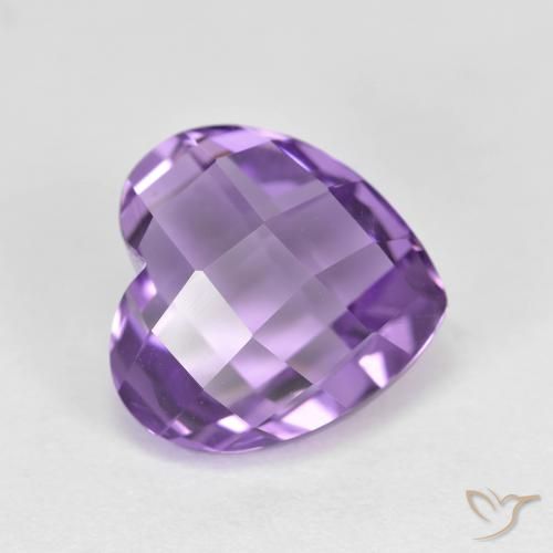 Medium Violet Ametista Gem - 4.3ct Scacchiera a cuore (a doppia faccia) (ID: 605459)