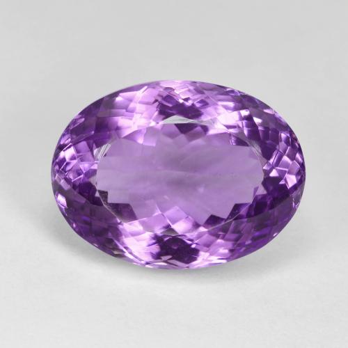 Medium Purplish Violet Amethyst Edelstein - 17.2ct Oval Portugiesischer Schliff (ID: 605798)