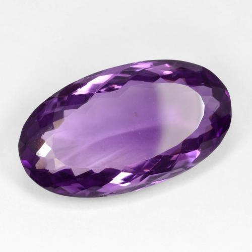 13.71 ct Violet Amethyst Stone, Natural Amethyst in Oval Facet Shape for Sale