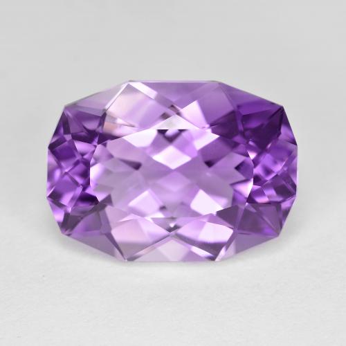 15,6 x 11,3mm kissenschliff violetter Amethyst aus Brasilien, Gewicht 8,41 ct, 1 Stück Amethyst - Farbe: Intensives Violett, natürlicher Edelstein in VVS Reinheit, Mohs-Härte von 7 Geeignet für den täglichen Gebrauch im Schmuck, Fische Sternzeichen, Photo A