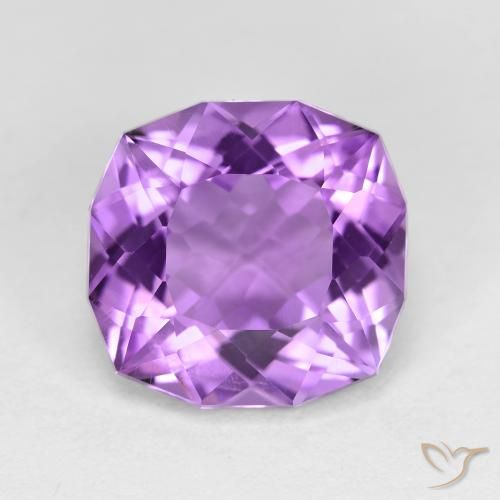 5.84 ct Violet Amethyst Gemstone, Amethyst Gem in Cushion-Cut Shape for Sale.