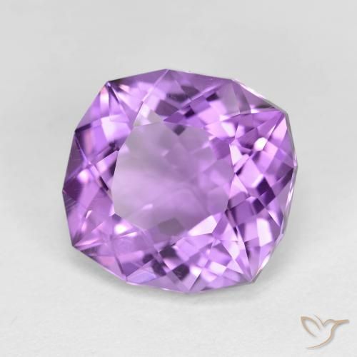 5.84 ct Violet Amethyst Stone, Natural Amethyst in Cushion-Cut Shape for Sale