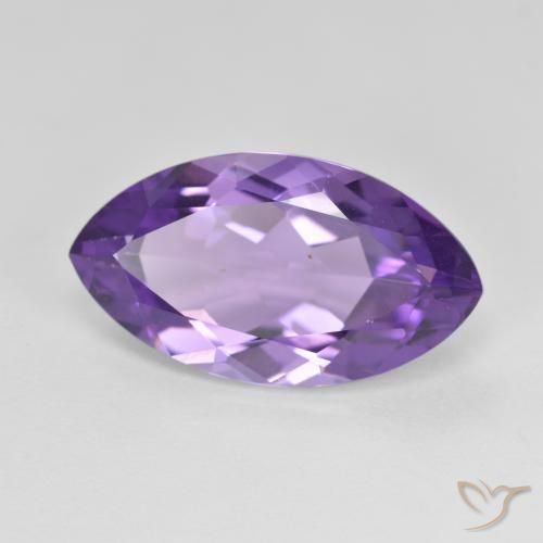 6.50 ct Violet Amethyst Stone, Natural Amethyst in Marquise Facet Shape for Sale
