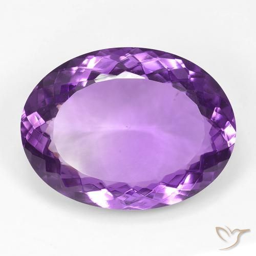 17.64ct Oval Medium Purplish Violet Amethyst from Brazil, Dimension 21.4 x 11.3mm, Natural untreated Gemstone, VVS Clarity, 1pc Oval Facet Amethyst, Mohs Hardness of 7 suitable for daily wear jewelry, Pisces Zodiac Stone, Photo A