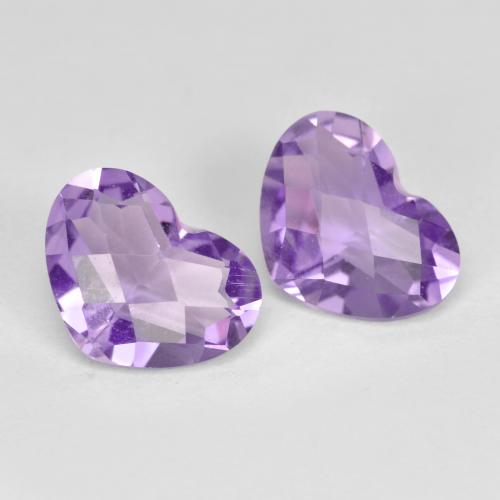 Medium Violet Amethyst Gem - 1ct Heart Checkerboard (ID: 609256)
