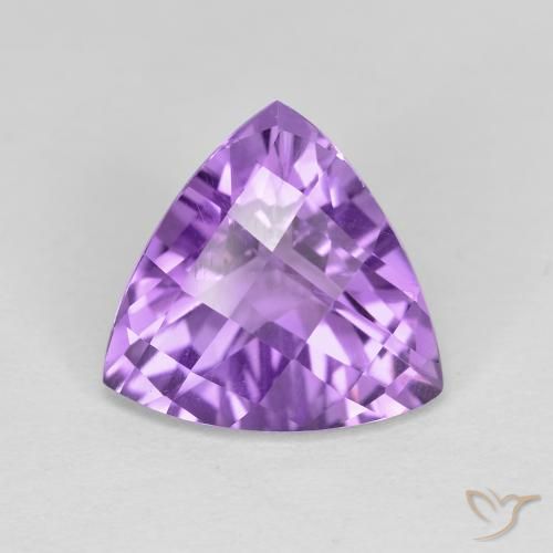 3.09ct Natural Medium Violet Amethyst, Trillion, VVS-VS