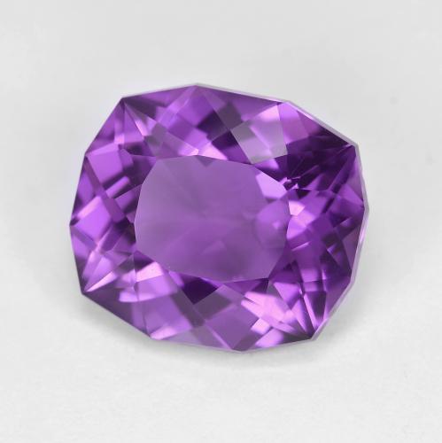 5.71 ct Violet Amethyst Stone, Natural Amethyst in Cushion-Cut Shape for Sale