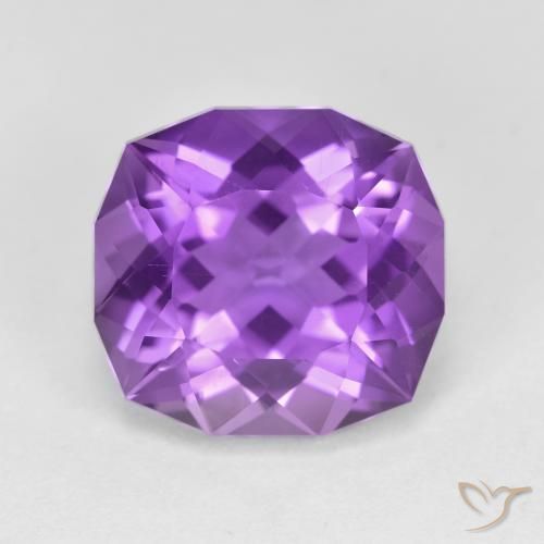 5,99 ct kissenschliff violetter Amethyst aus Brasilien, Größe 11,8 x 11mm, natürlicher Edelstein, VVS-VS Reinheit, 1 Stück kissenschliff Amethyst, Mohs-Härte von 7 Geeignet für den täglichen Gebrauch im Schmuck , Jahr des Drachen-Edelsteins, Photo A