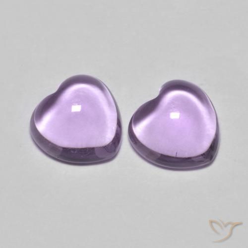 1.72 ctw Violet Amethyst Stones, Natural Amethyst in Heart Cabochon Shape for Sale