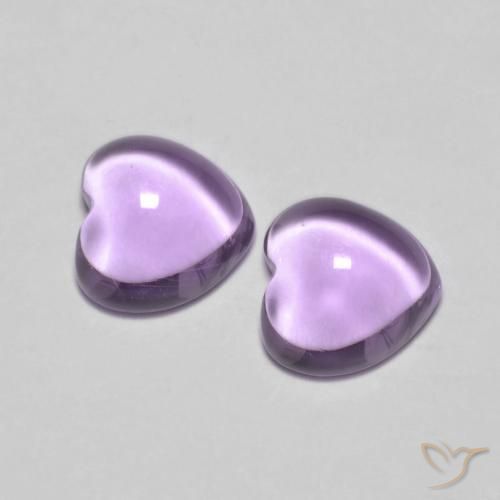 1.77 ctw Violet Amethyst Stones, Natural Amethyst in Heart Cabochon Shape for Sale