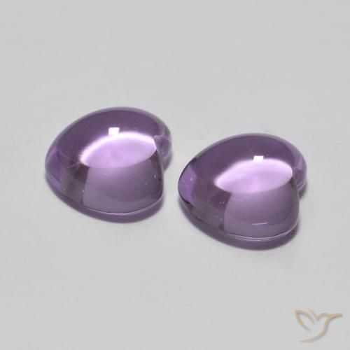 Amethyst Gemstones in 6.3 x 6 mm Size for Sale, Amethyst Stones in Medium Violet Pink Color