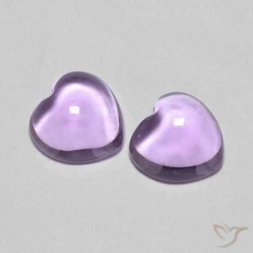 1.76 ctw Violet Amethyst Stones, Natural Amethyst in Heart Cabochon Shape for Sale