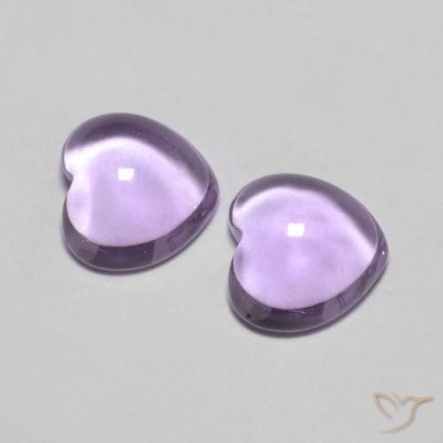 1.80 ctw Violet Amethyst Stones, Natural Amethyst in Heart Cabochon Shape for Sale