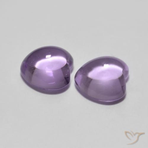Amethyst Gemstones in 6.3 x 6.1 mm Size for Sale, Amethyst Stones in Medium Violet Pink Color