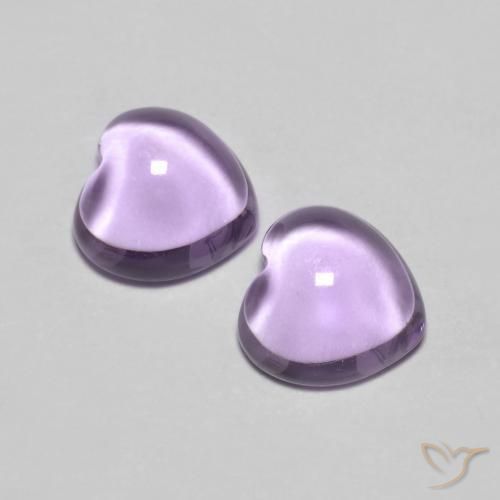 1.76 ctw Violet Amethyst Stones, Natural Amethyst in Heart Cabochon Shape for Sale