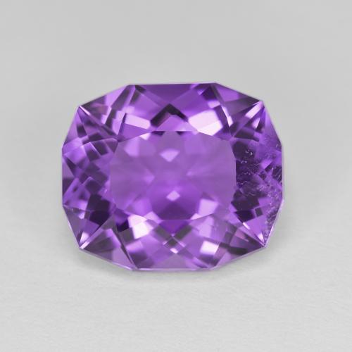 6.4ct Cushion-cut Violet Amethyst from Brazil, Dimension 12.8 x 10.9mm, VS Clarity, Natural untreated gemstone, 1pc Amethyst in Deep Violet Color, Mohs Hardness of 7 suitable for daily wear jewelry, Wednesday Gemstone, Photo A