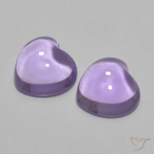 1.68ctw Natural Light Violet Amethyst, Heart, Transparent