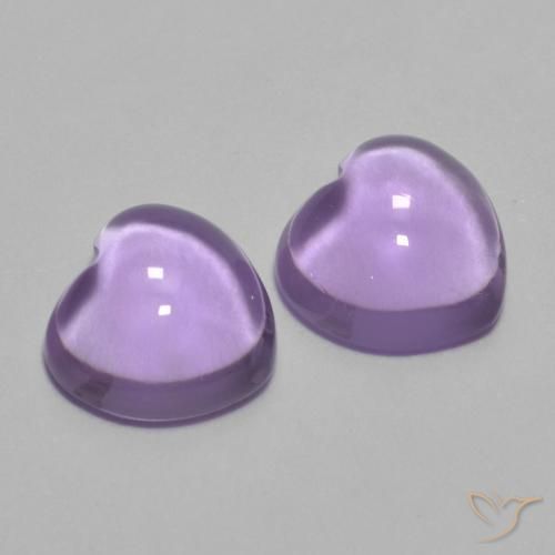 1.77 ctw Violet Amethyst Stones, Natural Amethyst in Heart Cabochon Shape for Sale
