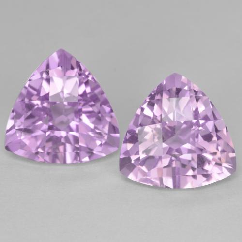 6.57 ctw Violet Amethyst Gemstones, Amethyst Gems in Trillion Checkerboard Shape for Sale.