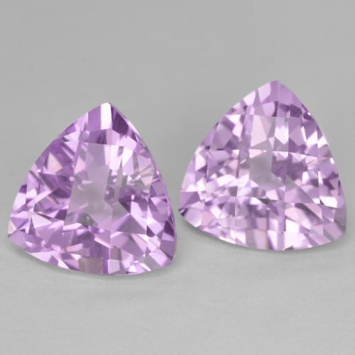 6.57 ctw Violet Amethyst Stones, Natural Amethyst in Trillion Checkerboard Shape for Sale