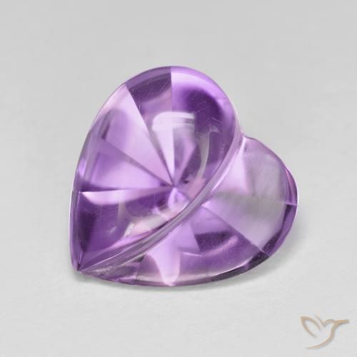 3.66ct Natural Purplish Violet Amethyst, Heart, Transparent