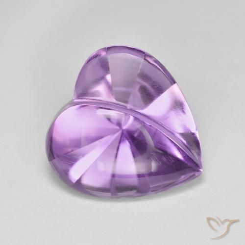 3.66 ct Violet Amethyst Stone, Natural Amethyst in Heart Buff-Top Shape for Sale
