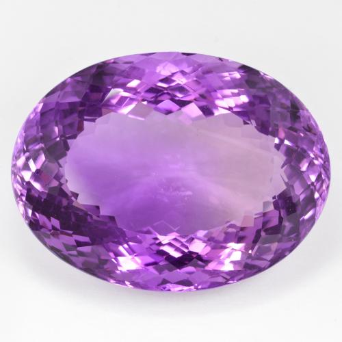 Violet rose intense Améthyste gemme - 93.9ct Ovale taille Portugaise (ID: 610381)