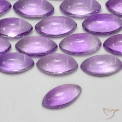 3.83 ctw Violet Amethyst Stones, Natural Amethyst in Marquise Cabochon Shape for Sale
